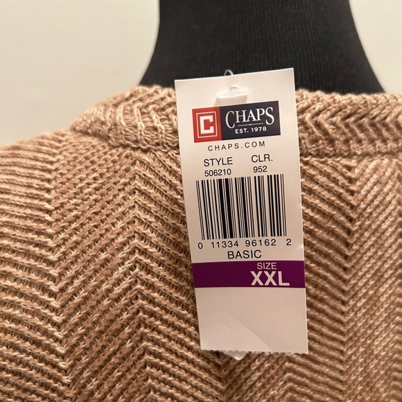 50%off w♥️ New Chaps Ralph Lauren XXL Knit Pullover Sweater Crest  Dead Stock - Picture 5 of 10